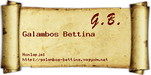 Galambos Bettina névjegykártya