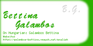 bettina galambos business card